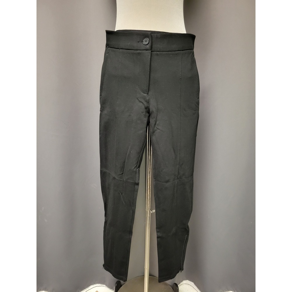 Betabrand Dress Pant Yoga Pants DPYP Black Skinny Ankle Zip Pockets Size M